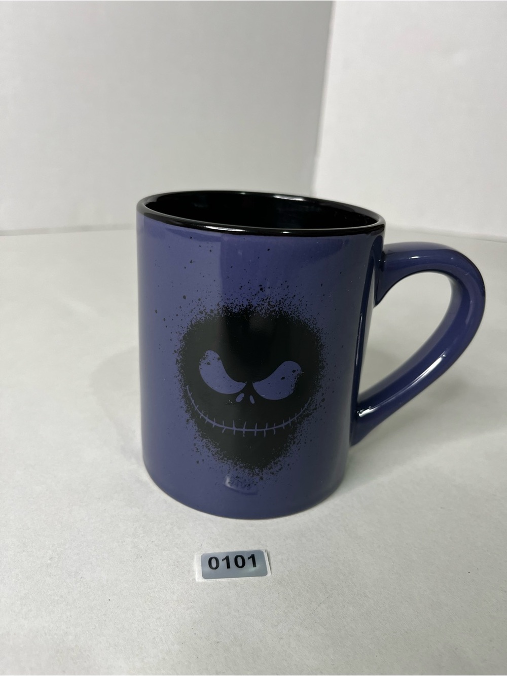 Disney Purple Ceramic Mug with Black Skull Face